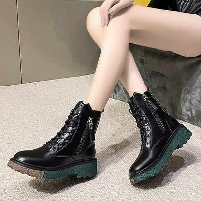 Martin Boots Female British Style New Fashion Thick-soled Short Tube