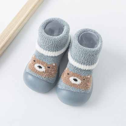 Cartoon Print Cute Cuff Thick Children's Floor Socks