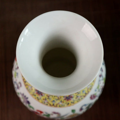 Antique Old Dragon And Phoenix Pattern Ceramic Crafts Vase Ornaments