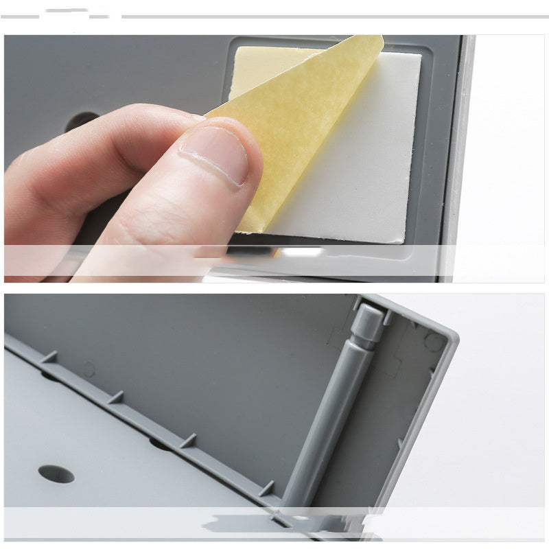 Simple wall-mounted plastic hole plate storage rack