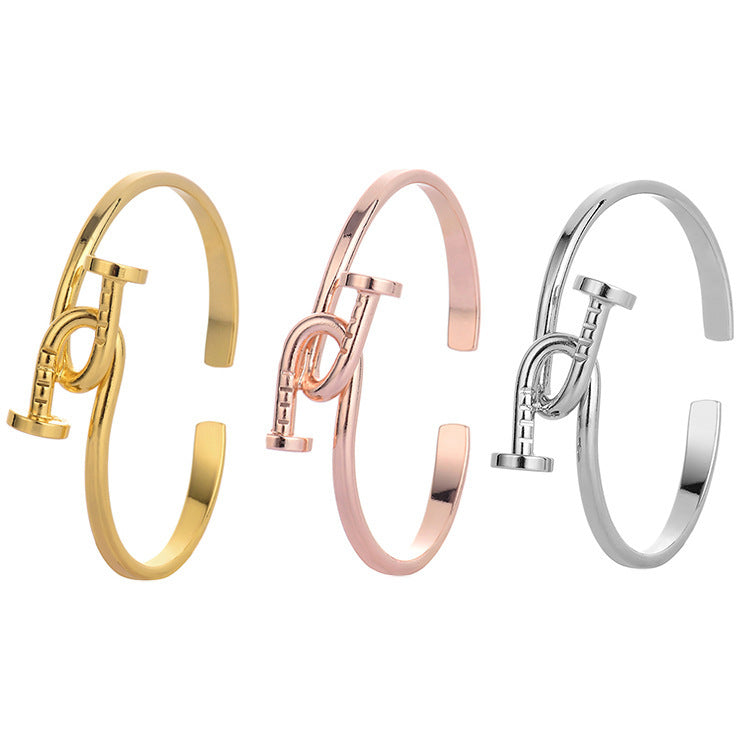 Rose Gold oval  bangle bracelet