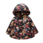 Girls' Hooded Fashion Printed Cotton-padded Jacket