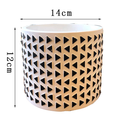 Nordic minimalist relief carved cement flower pot