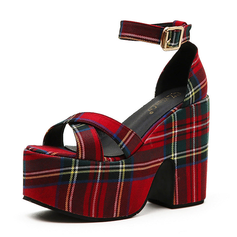 New Women  Shoes Thick High Heeled Platform - FLIPSTYLEZLLC