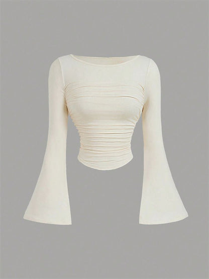 Printed Sexy Lace Thick Long Sleeved T-shirt Knitted Sweater