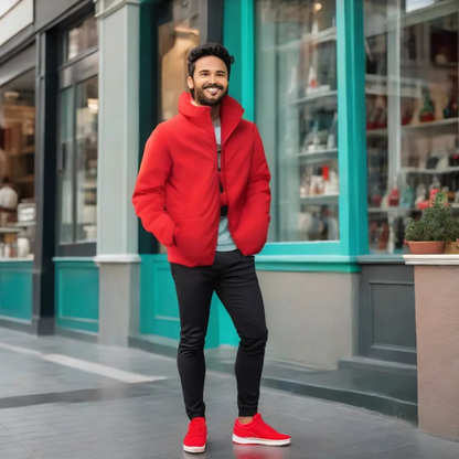 RED SEASONAL MEN'S Long sleeve stand collar URBAN STYLE  jacket