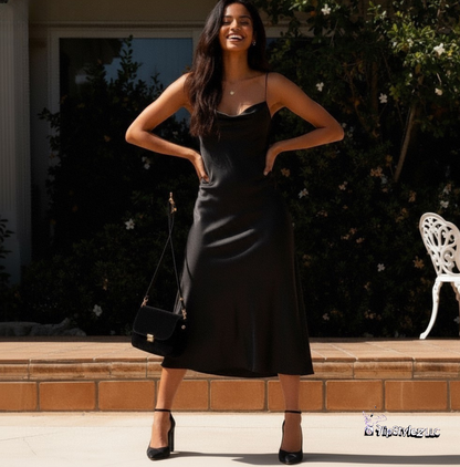 New Sexy Red Silk Suspender Split Back Party night club Dress for women