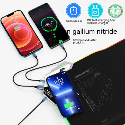 RGB Wireless Charging Mouse Pad with LED Lights for Gaming and Office Use