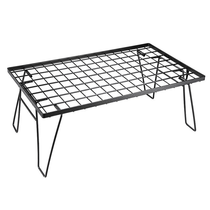 Outdoor Simple Folding Picnic Table Multi-layer Wrought Iron Rack