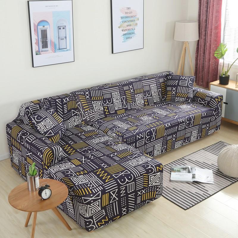 Geometric Stretch Sofa Cover All-inclusive Fabric Lazy Combination Living Room Cushion