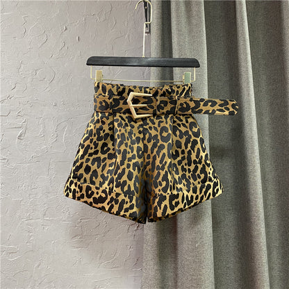 Fashion Leopard Print Suit Hot Pants