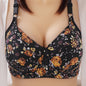 Peony Print No Steel Ring Beautiful Back Underwear