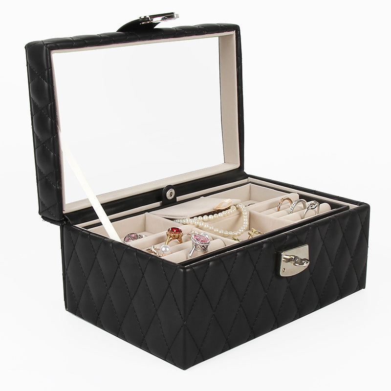 Large-capacity Leather European-style Jewelry Storage Box
