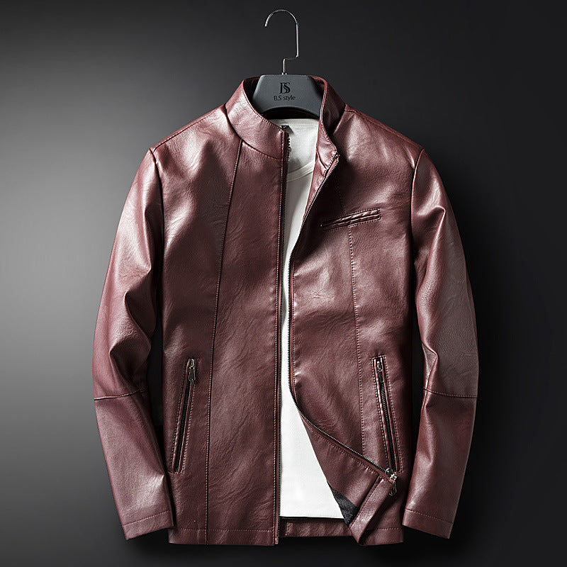 Men's Leather New Product Korean Style Slim Youth  Jacket