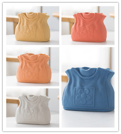 Dehua Frosted Wide Mouth Handbag Ceramic Vase Ornament Simple European Retro