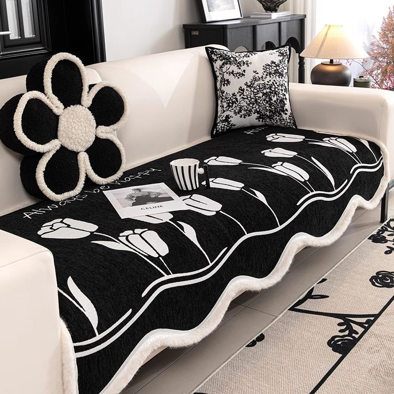 Irregular Shaped Sofa Cushion Chenille Winter