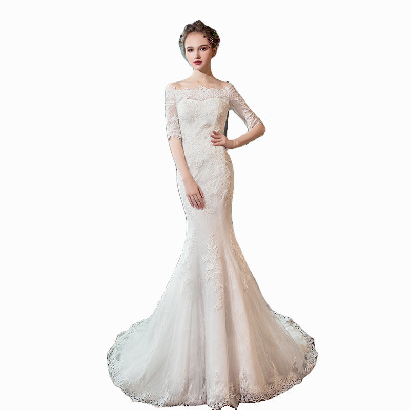Wedding Dress Slim Fit Mermaid Simple Long Tail