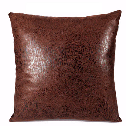 Retro Leather Sofa Pillowcase Cover With Gilded Backrest Cushion