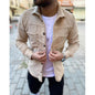 Casual Solid Color Corduroy Plus Size Autumn Lapel Shirt Jacket
