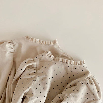 Folded Lace Collar Cotton Shirt Girl Baby