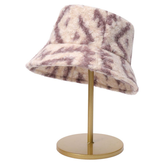 Cashmere Loop Tie Dyed Autumn And Winter New Plaid Face Small Warm Woolen Basin Hat