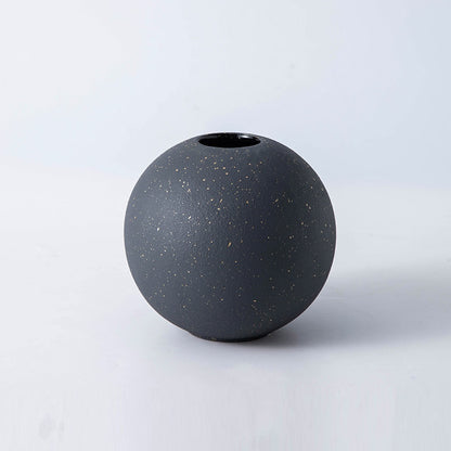 Simple Black And White Round Ceramic Vase Light Luxury Decoration