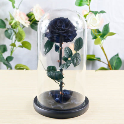Preserved Flower Rose Finished Glass Cover Gift Box