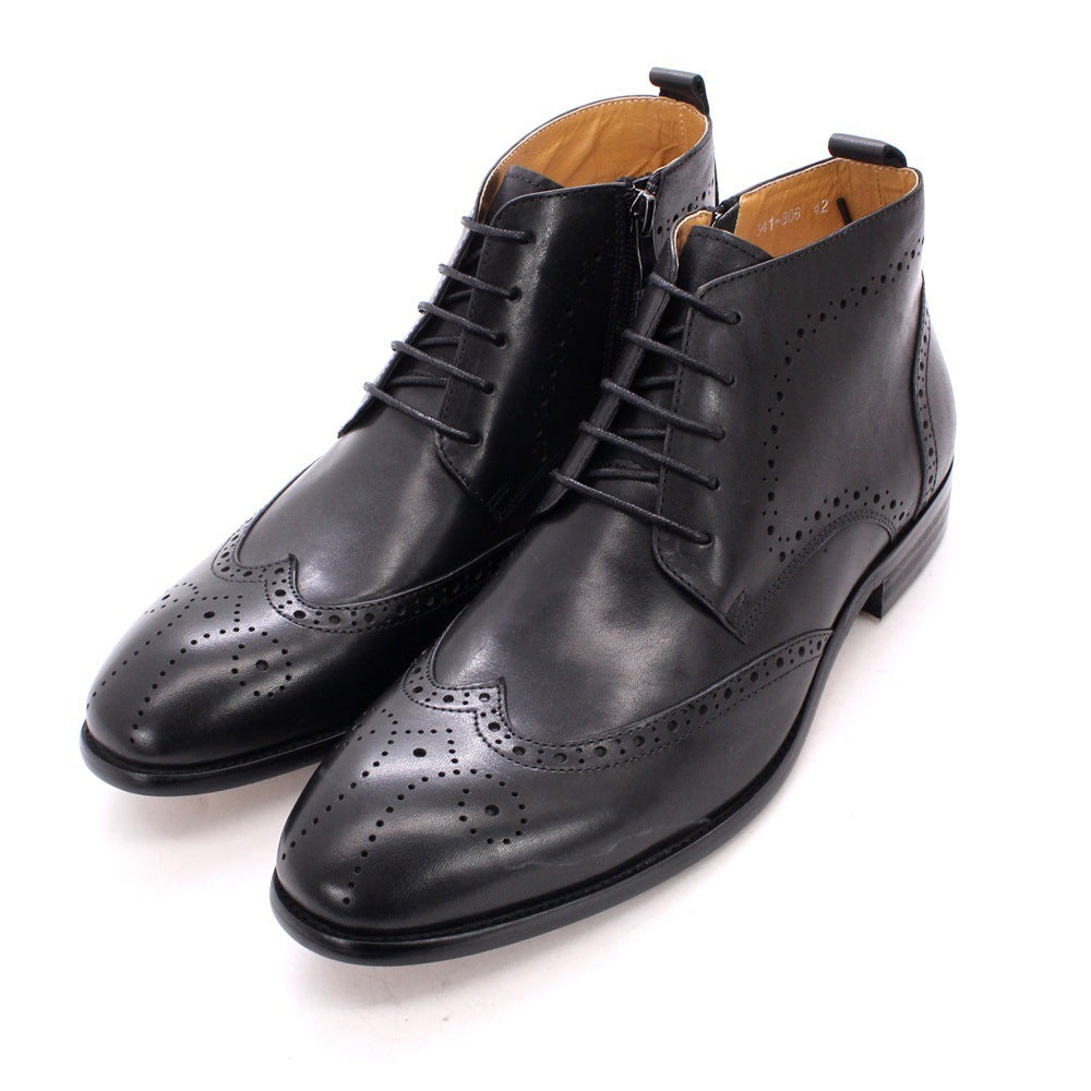 Men's Side Zipper Leather Martin Boots