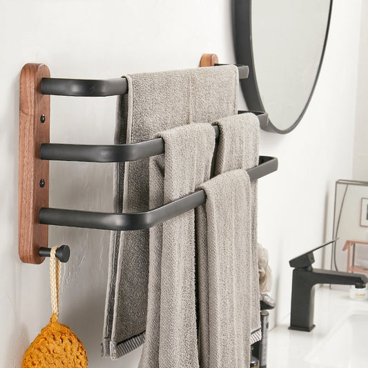 Solid Wood Towel Rack Wall Hanging Multi-bar
