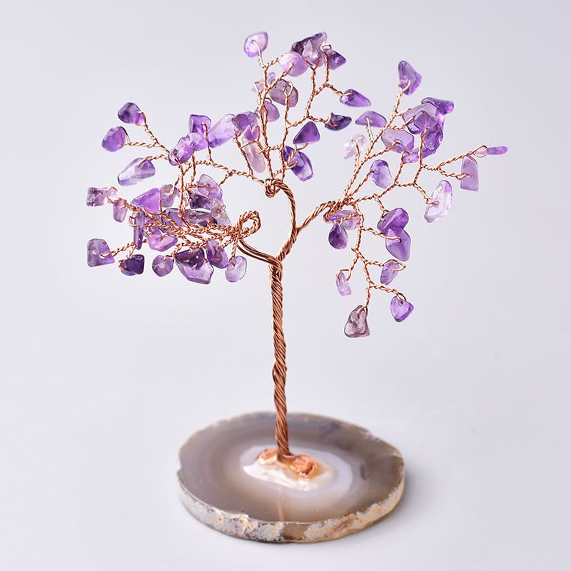 Handicraft Amethyst Crushed Stone Fortune Tree Decoration