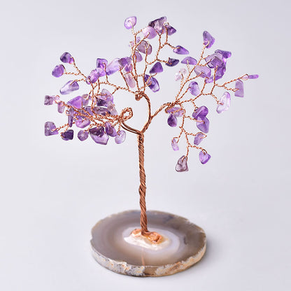 Handicraft Amethyst Crushed Stone Fortune Tree Decoration