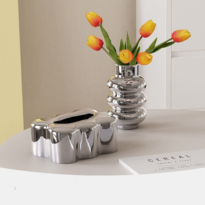 Creative Living Room Table End Table Storage Ceramic Extractor Box