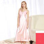 Women's Summer Plus Size Silk Pajamas Suspenders Nightdress