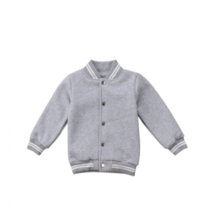 CHILDREN'S THICK COAT GREY LETTERS RIGHT HEART TOP