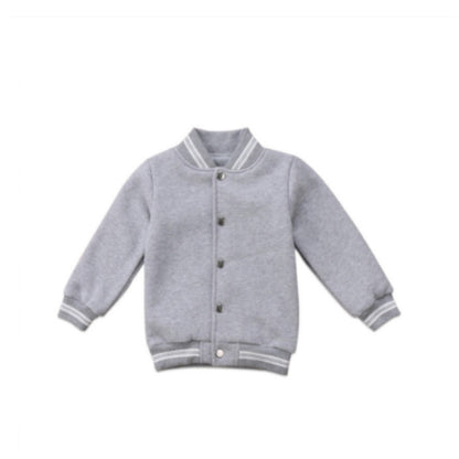 CHILDREN'S THICK COAT GREY LETTERS RIGHT HEART TOP