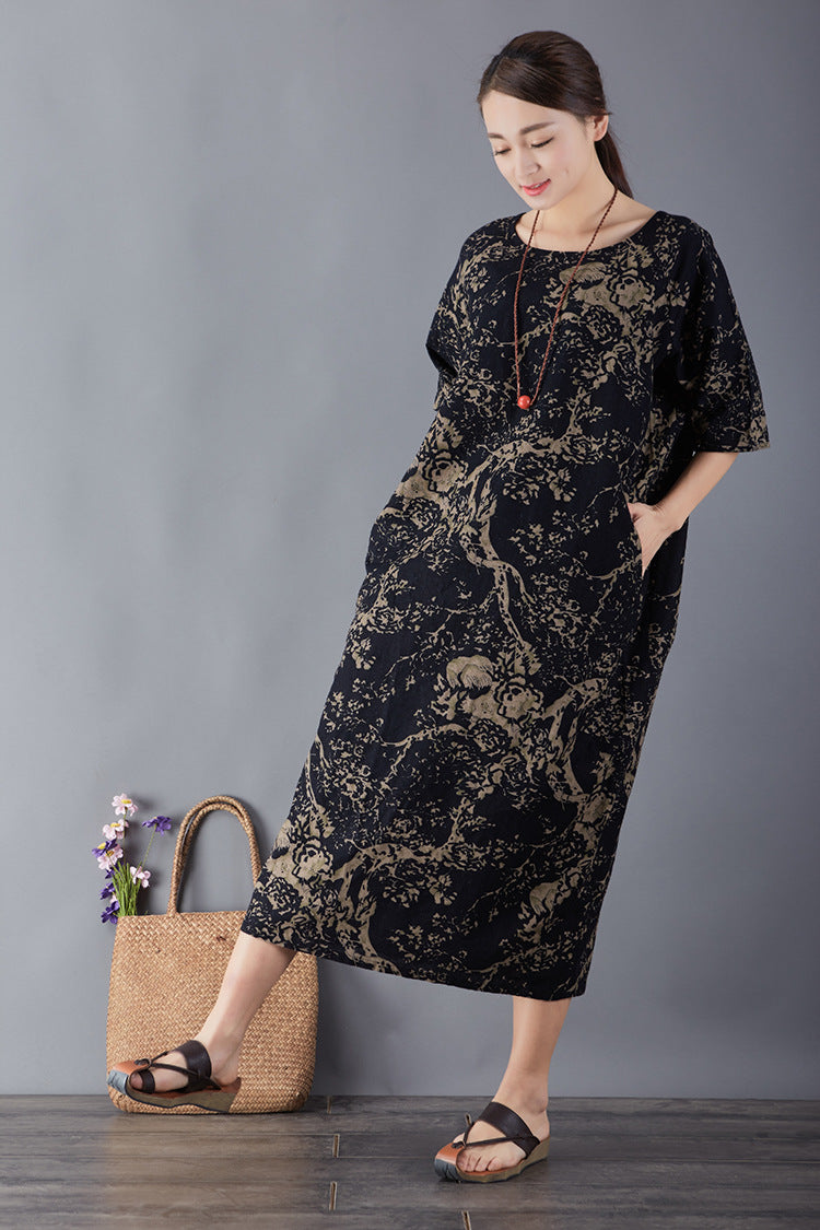 Women's Commoner Literary Retro Plus Size Dress