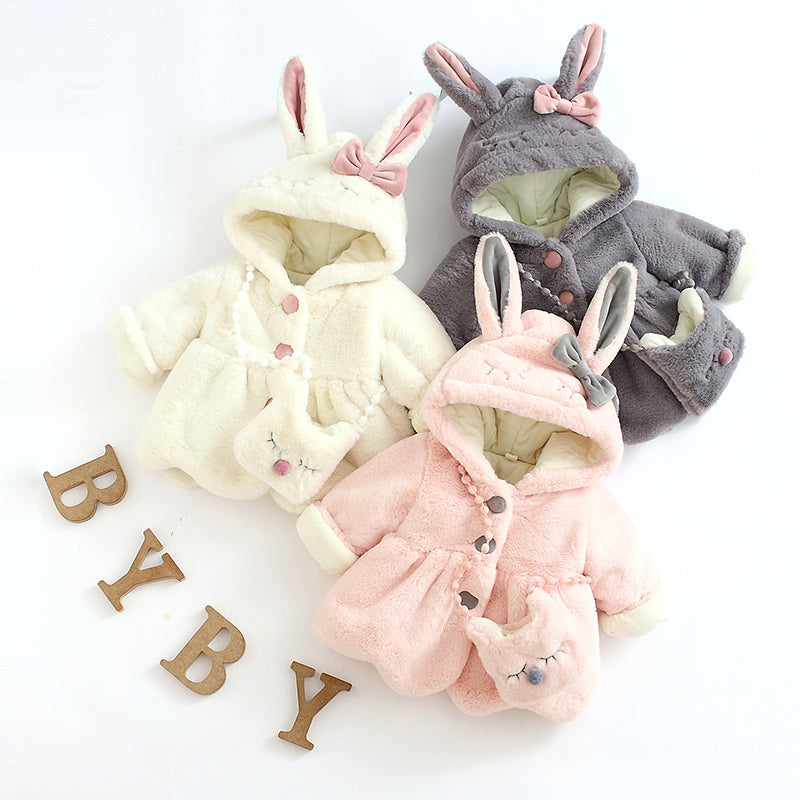 Girls' Thick Plush Coat Children's Cotton