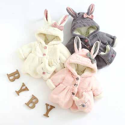 Girls' Thick Plush Coat Children's Cotton