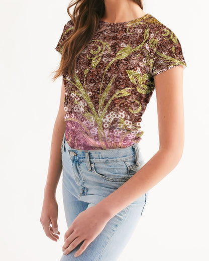 BEAUTIFUL PURPLE GITTER DESIGN CREATED BY FLIPSTYLEZ Women's All-Over Print Tee