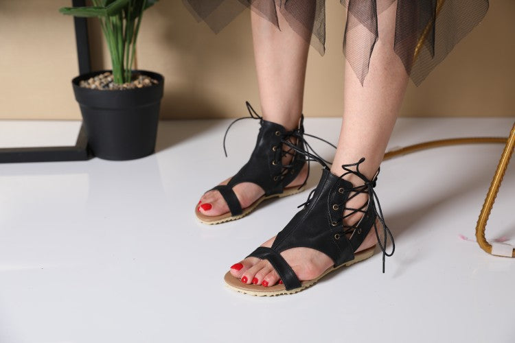European And American Foreign Trade Plus Size Women's Lace-up Women's Sandals