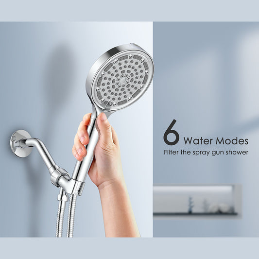Six-function Handheld Filter Showerhead, Extra-large
