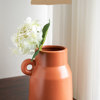 Creative Large Diameter Ceramic Storage Tank Art Single Ear Vase