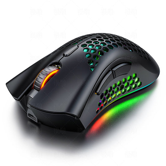 BLACK Silent Wireless Rechargeable Hole Gaming Mouse