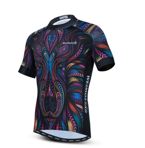 Cycling Jerseys Men 3D Lion Printing Bicycle Clothing Breathable Short Sleeve Shirts Quick Dry Bike Tops