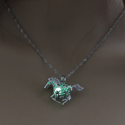 Halloween multi-colored glow-in-the-dark Pony Necklace