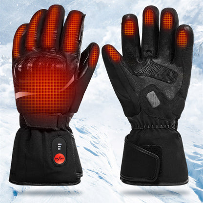 Autumn And Winter Warm Motorcycle Riding Gloves Lithium Battery Heating
