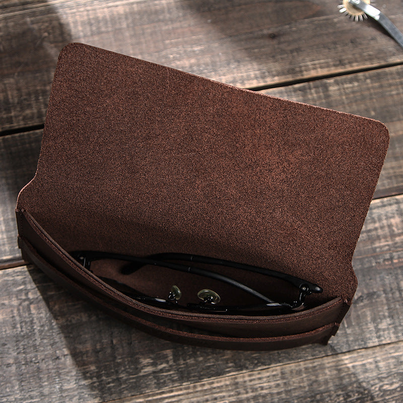 Convenient Leather Case For Horse Outdoor Travel Glasses Storage