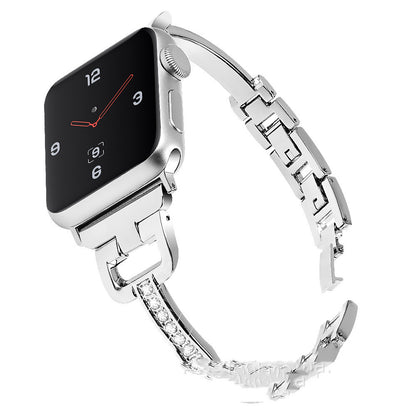 Compatible with Apple, Compatible with Apple , IWatch Smart Watch 12345 D-shaped Metal Diamond Strap