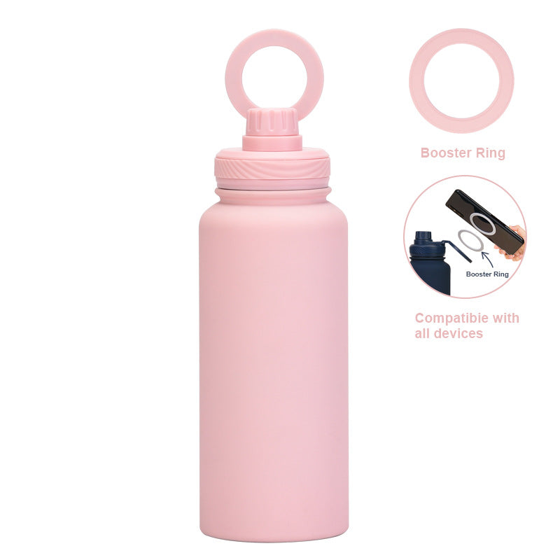 Magnetic Phone Holder Outdoor Large Capacity 1L Wide-Mouth Insulated Stainless Steel Sports Water Bottle