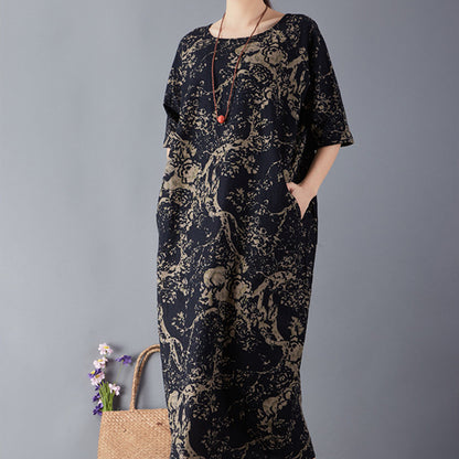 Women's Commoner Literary Retro Plus Size Dress